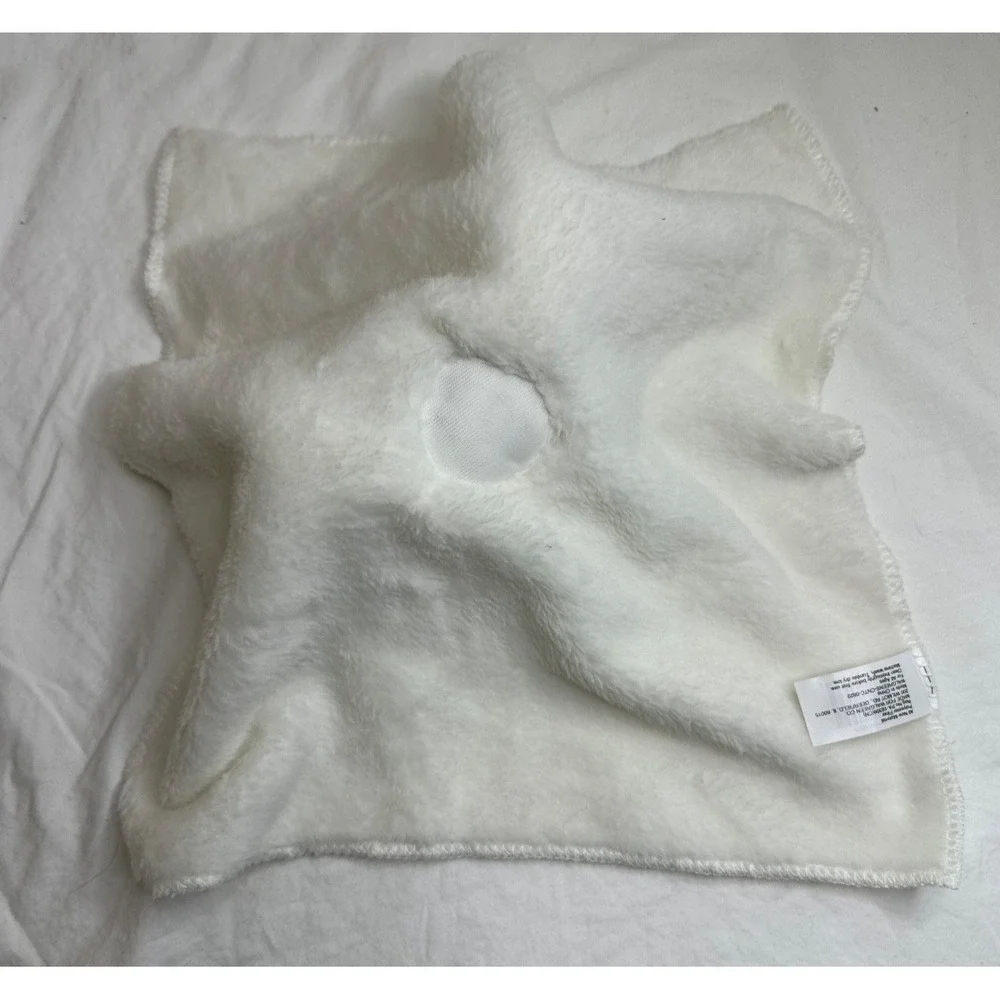 Walgreens‎ White Bunny Rabbit Baby Security Blanket 12x12 Knit Sleepy Eyes